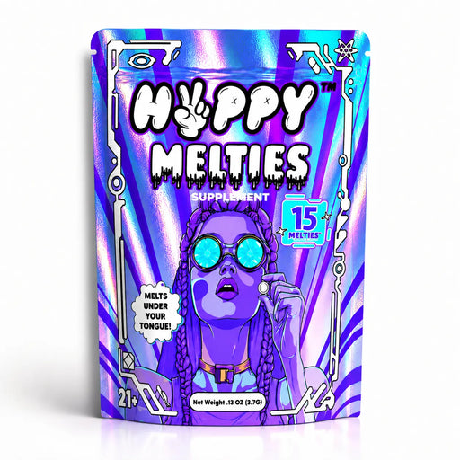 HVPPY Kanna Melties 12.5mg pouch, front | CBDdatabase.com
