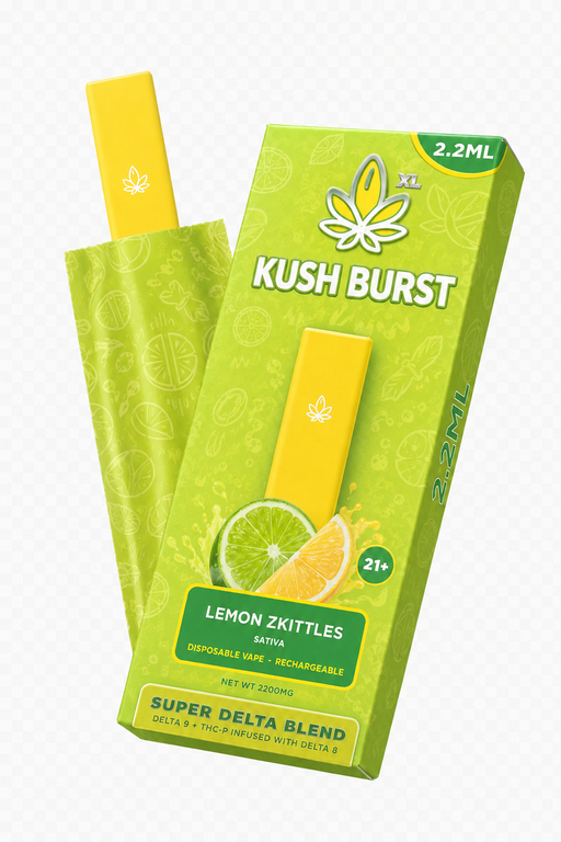 Kush Burst disposable vape Lemon Zkittles 2.2ml