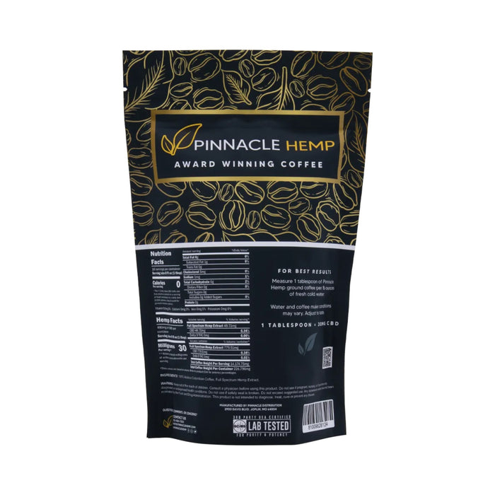 Pinnacle Hemp CBD Ground Coffee 480mg (8oz) back