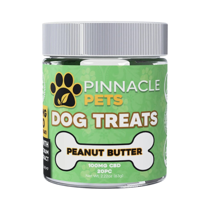 Pinnacle Hemp Peanut Butter CBD Dog Treats 100mg (20 Count) front