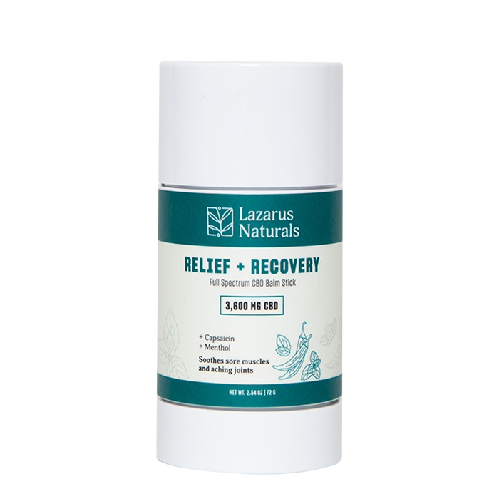 Lazarus Naturals Full Spectrum CBD Balm Stick, Relief + Recovery (800mg & 3600mg) - image 3