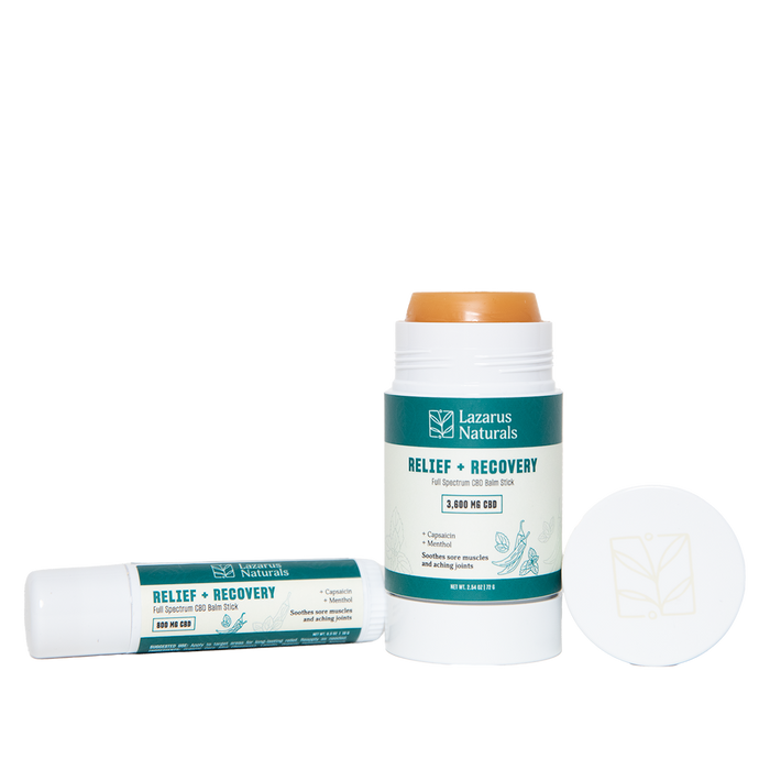 Lazarus Naturals Full Spectrum CBD Balm Stick, Relief + Recovery (800mg & 3600mg) - image 1