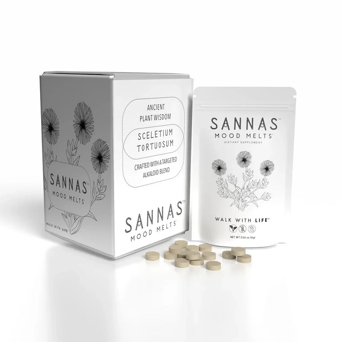 SANNAS Mood Melts pouch and box with tablets | CBDdatabase.com