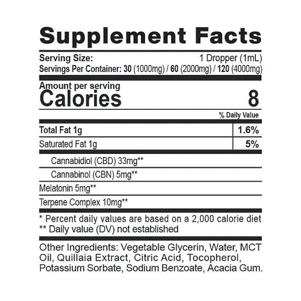 CBDfx CBD + CBN Sleep Tincture with Melatonin (1000mg, 2000mg & 4000mg)