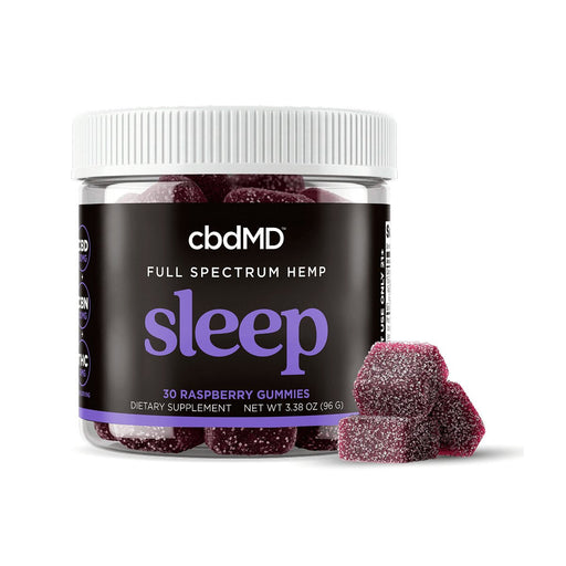 cbdMD Full Spectrum CBD Sleep Gummies with CBN Raspberry 1500mg (30 Count)