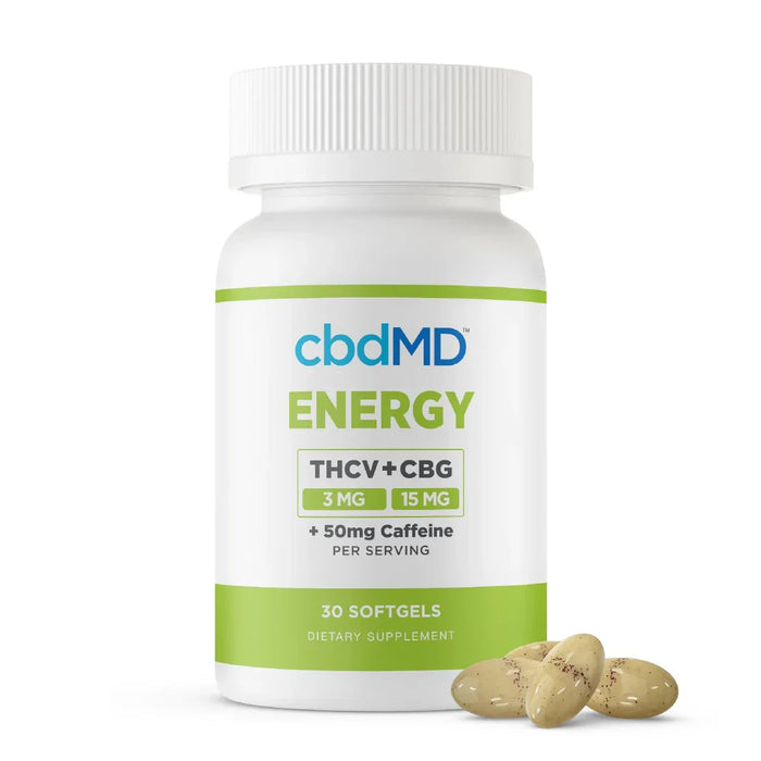 cbdMD THCV and CBG Energy Softgels with Caffeine (30 Count)
