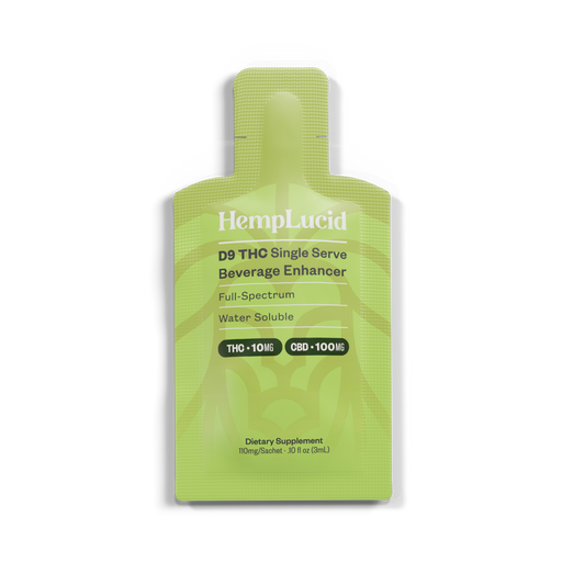 HempLucid Delta 9 THC Beverage Enhancer sachet, front | CBDdatabase.com