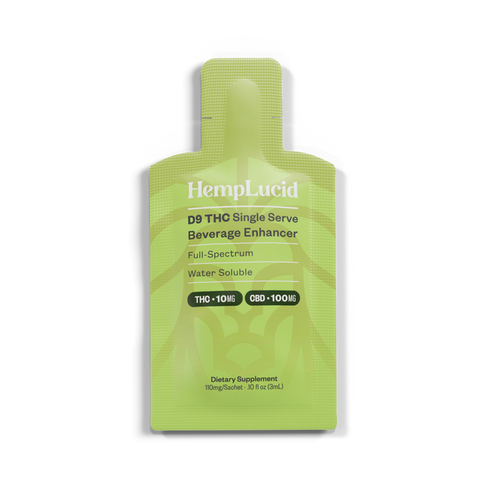HempLucid Delta 9 THC Beverage Enhancer sachet, front | CBDdatabase.com