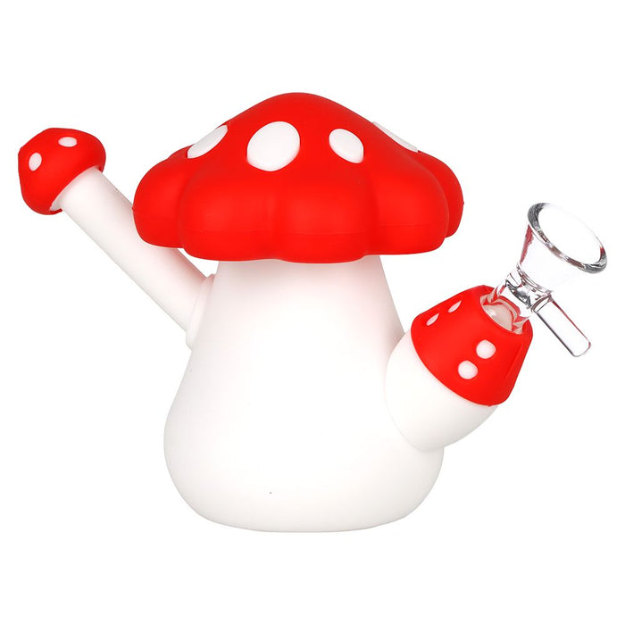 SeshGear Red Mushroom Silicone Bong - 4.5" / 14mm F / Red