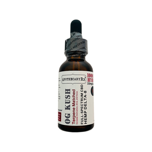 Apothecary Rx CBD and Delta 8 THC Oil Tincture OG Kush 1000mg bottle