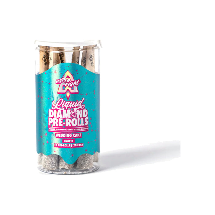 Astro Eight THCA Liquid Diamond Pre-Rolls 20g (10 Count) Wedding Cake