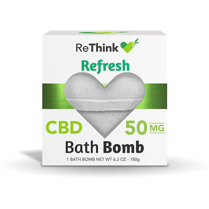 ReThink CBD Bath Bomb Refresh Mint & Lavender 50mg (6.3 oz) | CBDdatabase.com