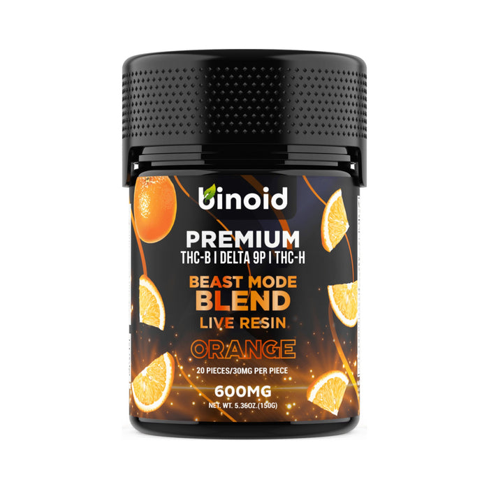 Binoid Beast Mode Blend Live Resin THC Gummies Orange 600mg (20 Count)