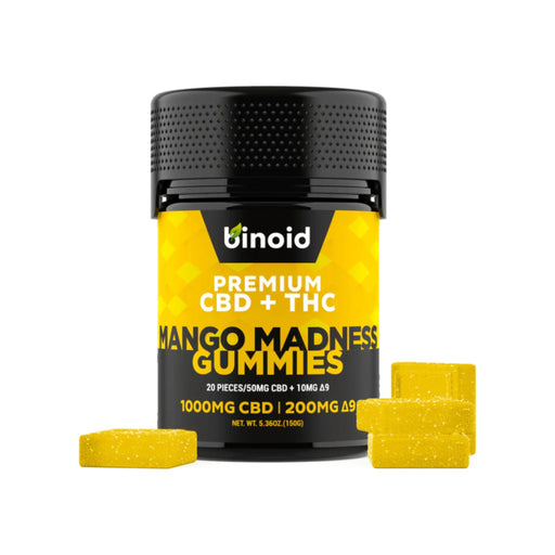 Binoid CBD and Delta 9 THC Gummies (20 Count) Mango Madness