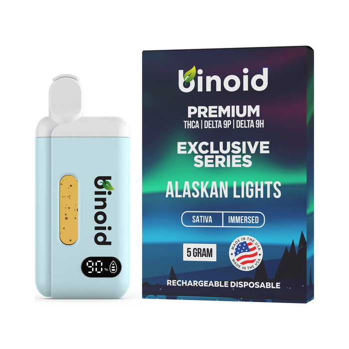 Binoid Exclusive Series Disposable Vape 5g Alaskan Lights front | CBDdatabase.com