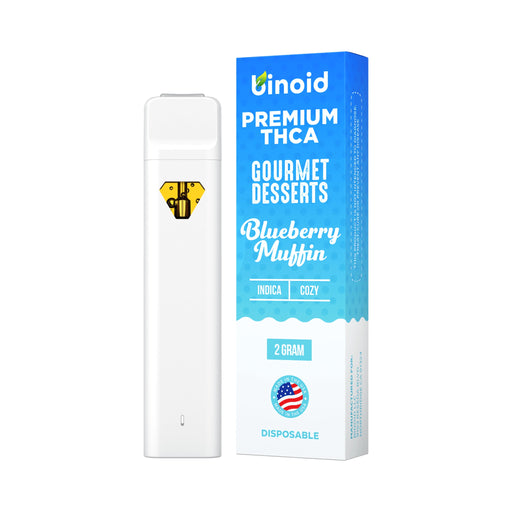 Binoid Gourmet Desserts THCA Disposable Vape 2g Blueberry Muffin front | CBDdatabase.com