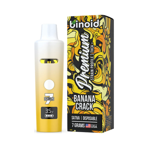 Binoid Premium True Strain Disposable Vape 7g Banana Crack front | CBDdatabase.com