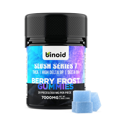 Binoid Slush Series Super 7 Gummies 7000mg (20 Count) Berry Frost front | CBDdatabase.com