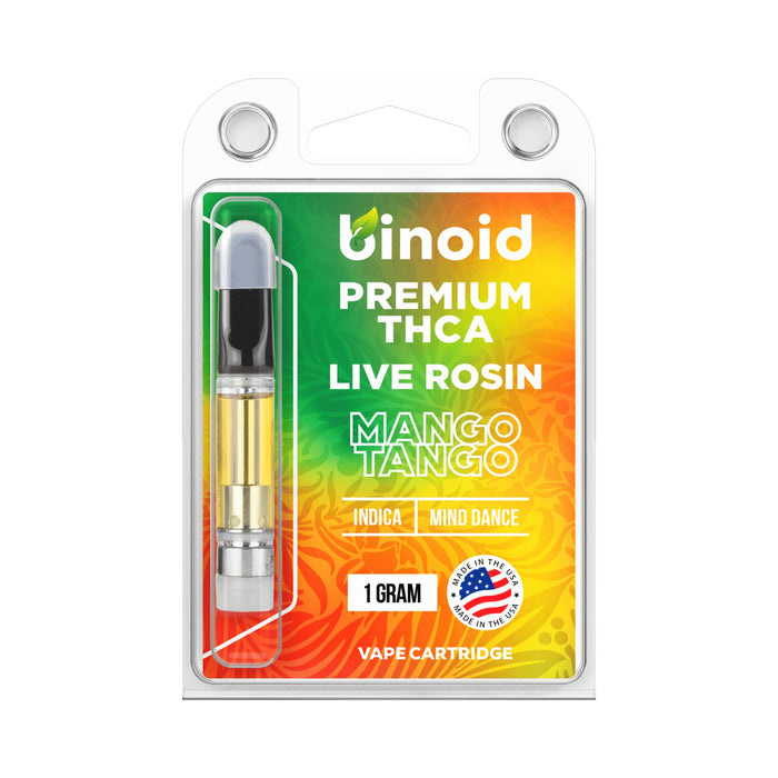Binoid THCA Live Rosin Cartridge 1g Mango Tango front | CBDdatabase.com