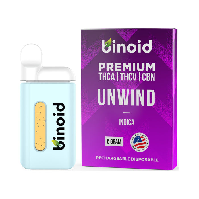 Binoid THCV Disposable Vape 5g Unwind front | CBDdatabase.com
