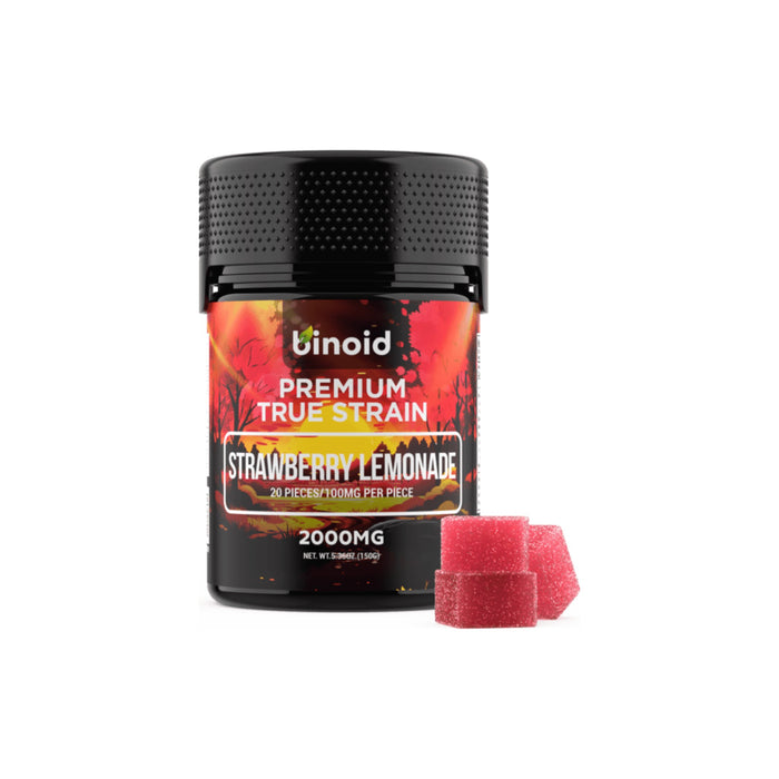 Binoid True Strain Gummies 2000mg (20 Count) Strawberry Lemonade front | CBDdatabase.com
