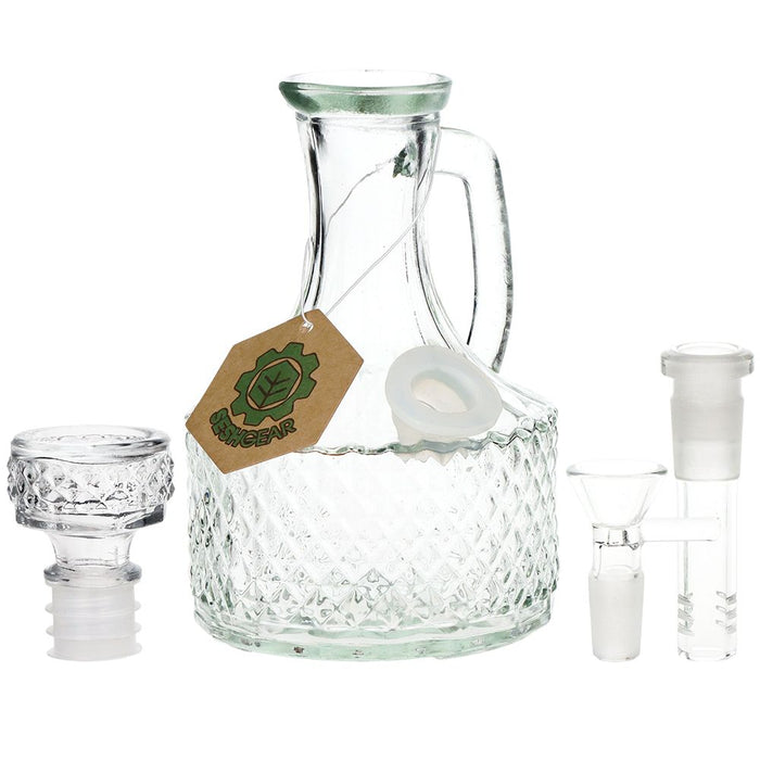 SeshGear Textured Vintage Glass Bong - 6.5" / 14mm F / Clear