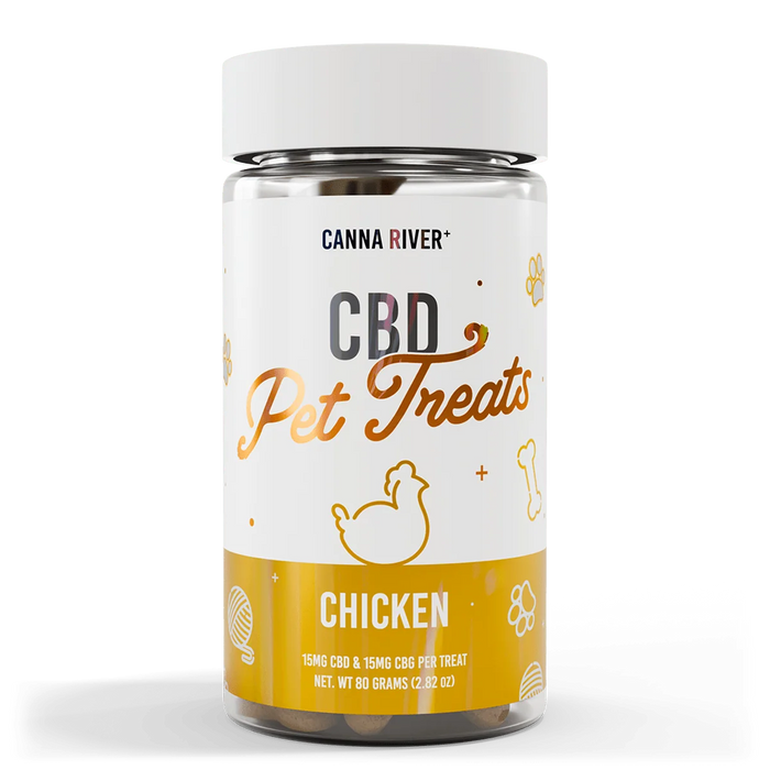 Canna River Broad Spectrum CBD Pet Treats with CBG 30mg (30 Count) Chicken