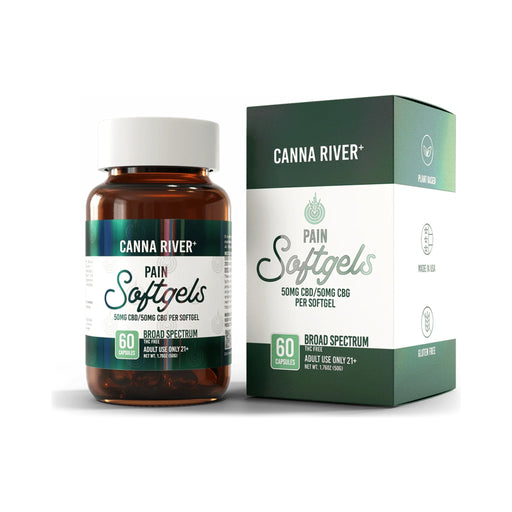 Canna River Pain Broad Spectrum CBD Softgels with CBG 100mg (60 Count)