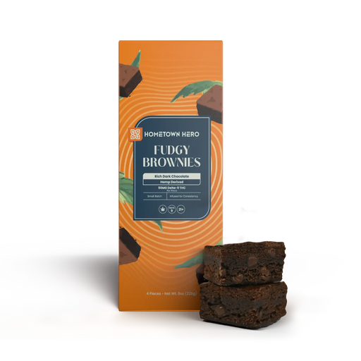 Hometown Hero Fudgy Delta 9 Brownies 50mg (4 Count) | CBDdatabase.com