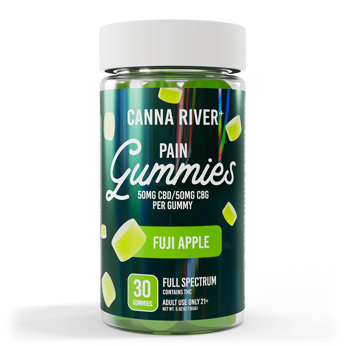 Canna River Pain Full Spectrum CBD Gummies with CBG 100mg (30 Count) Fuji Apple