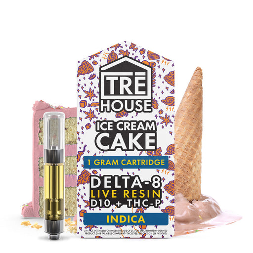 TRĒ House Ice Cream Cake Live Resin Delta 8 + Delta 10 + THC-P Cartridge (1g)