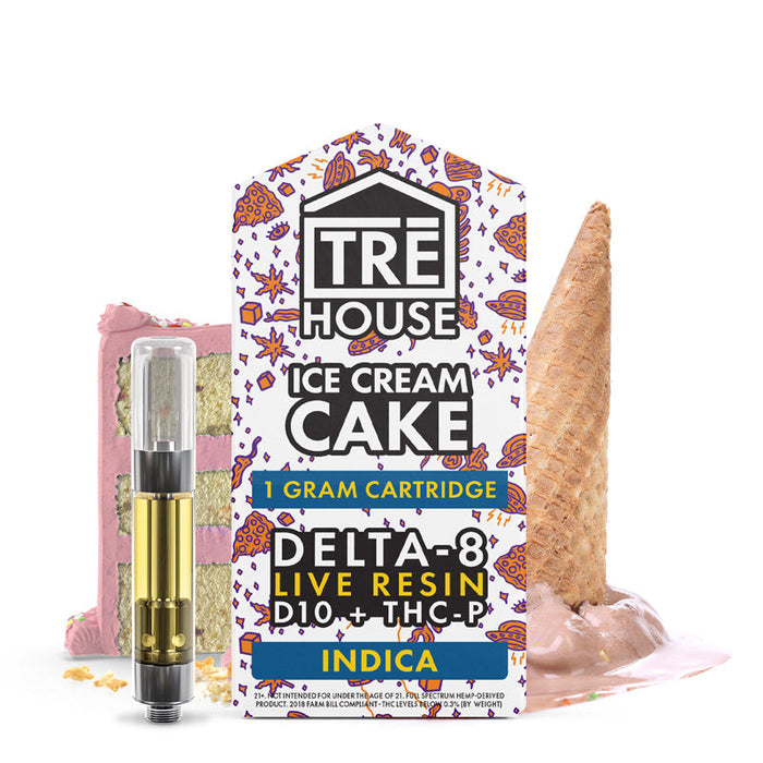 TRĒ House Ice Cream Cake Live Resin Delta 8 + Delta 10 + THC-P Cartridge (1g)