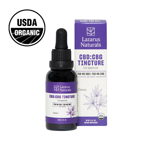 Lazarus Naturals Organic Full Spectrum CBD + CBG Tincture, 1:1 (1500mg & 6000mg) - image 1