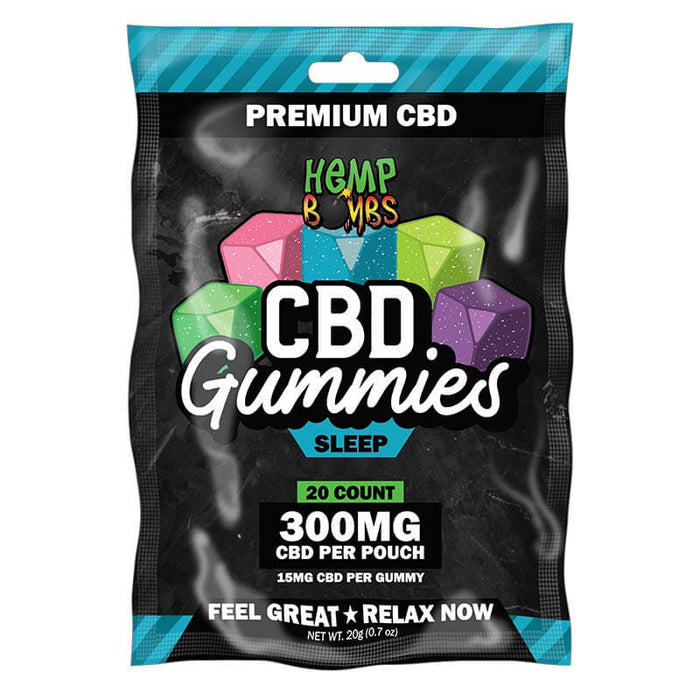 Hemp Bombs CBD Sleep Gummies with Melatonin 15mg (8, 20, 50 & 100 Count)