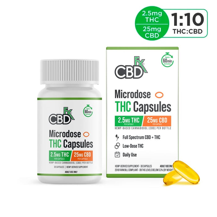 CBDfx Microdose THC Capsules 750mg CBD + 75mg THC (30 Count)