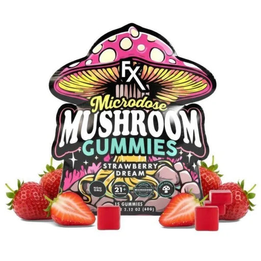 CBDfx Strawberry Dream Microdose Mushroom Gummies (15 Count)