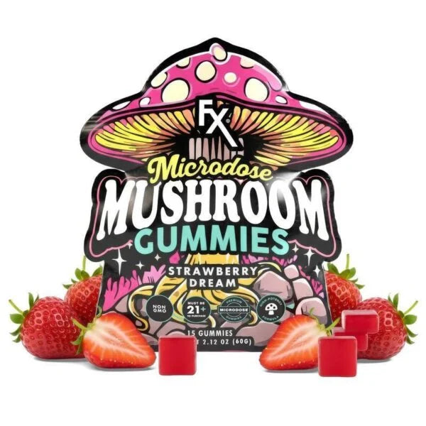 CBDfx Strawberry Dream Microdose Mushroom Gummies (15 Count)
