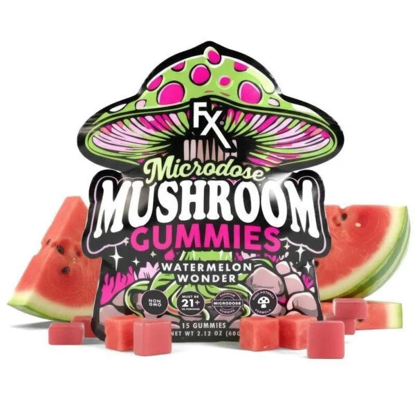 CBDfx Watermelon Wonder Microdose Mushroom Gummies (15 Count)