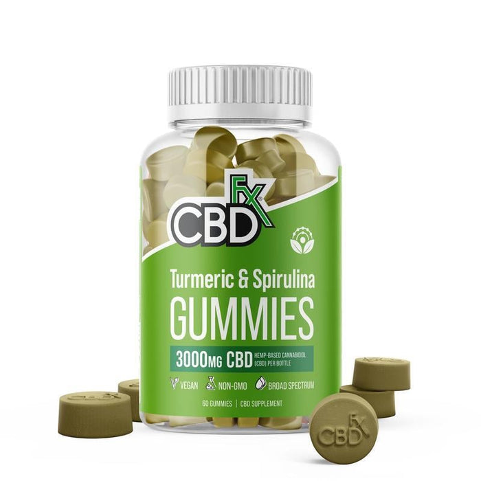 CBDfx CBD Gummies with Turmeric & Spirulina (1500mg & 3000mg)