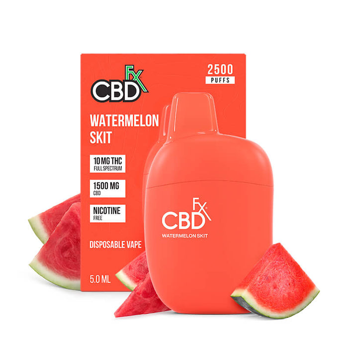 CBDfx Watermelon Skit THC Vape Pen 1500mg CBD + 10mg THC