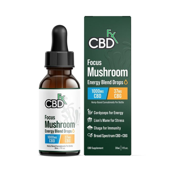 CBDfx Focus Blend Mushroom Tincture + CBG + CBD (1000mg, 2000mg & 4000mg)
