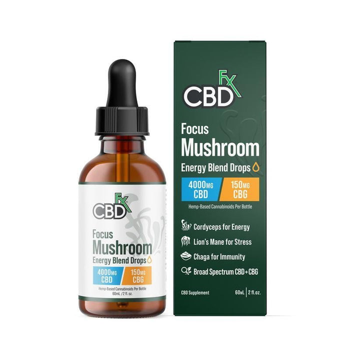 CBDfx Focus Blend Mushroom Tincture + CBG + CBD (1000mg, 2000mg & 4000mg)