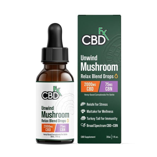 CBDfx Relax Blend Mushroom Tincture + CBN + CBD (1000mg, 2000mg & 4000mg)