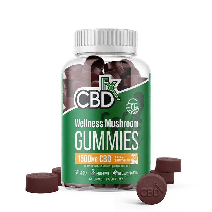 CBDfx CBD Gummies with Mushrooms 1500mg (60 Count)
