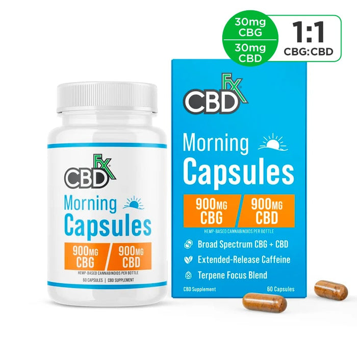 CBDfx CBD + CBG Morning Capsules 900mg (60 Count)