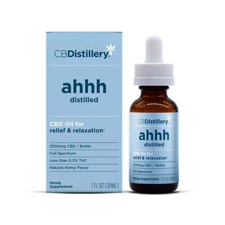CBDistillery ahhh Distilled Full Spectrum CBD Oil 2500mg front | CBDdatabase.com