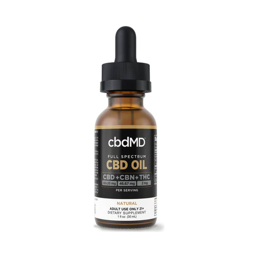 cbdMD Full Spectrum CBD and CBN Oil 30mL bottle front