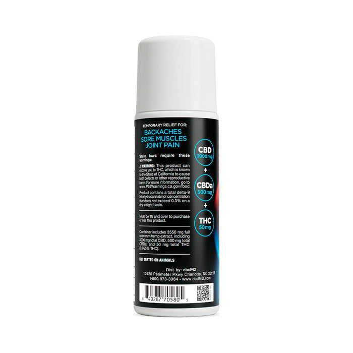 cbdMD Full Spectrum Inferno Freeze CBD Roll-On 3000mg (90mL) side | CBDdatabase.com
