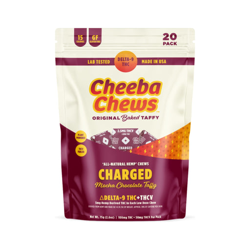 Cheeba Chews Charged Chews 5mg Delta 9 THC and 2.5mg THCV Mocha (20 Count)
