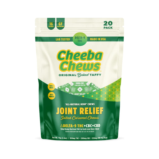 Cheeba Chews Joint Relief Chews 5mg Delta 9 THC 10mg CBC and 6mg CBD Salted Caramel (20 Count)